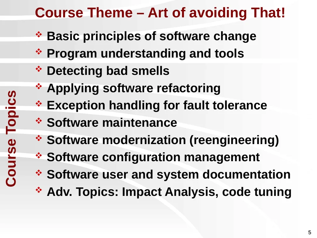 Software Construction and Evolution CSSE 375: - slide 5 of 21