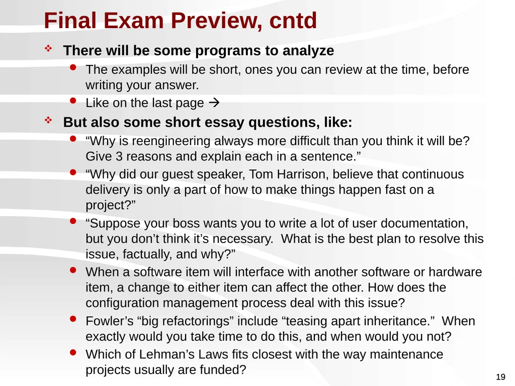 Software Construction and Evolution CSSE 375: - slide 19 of 21