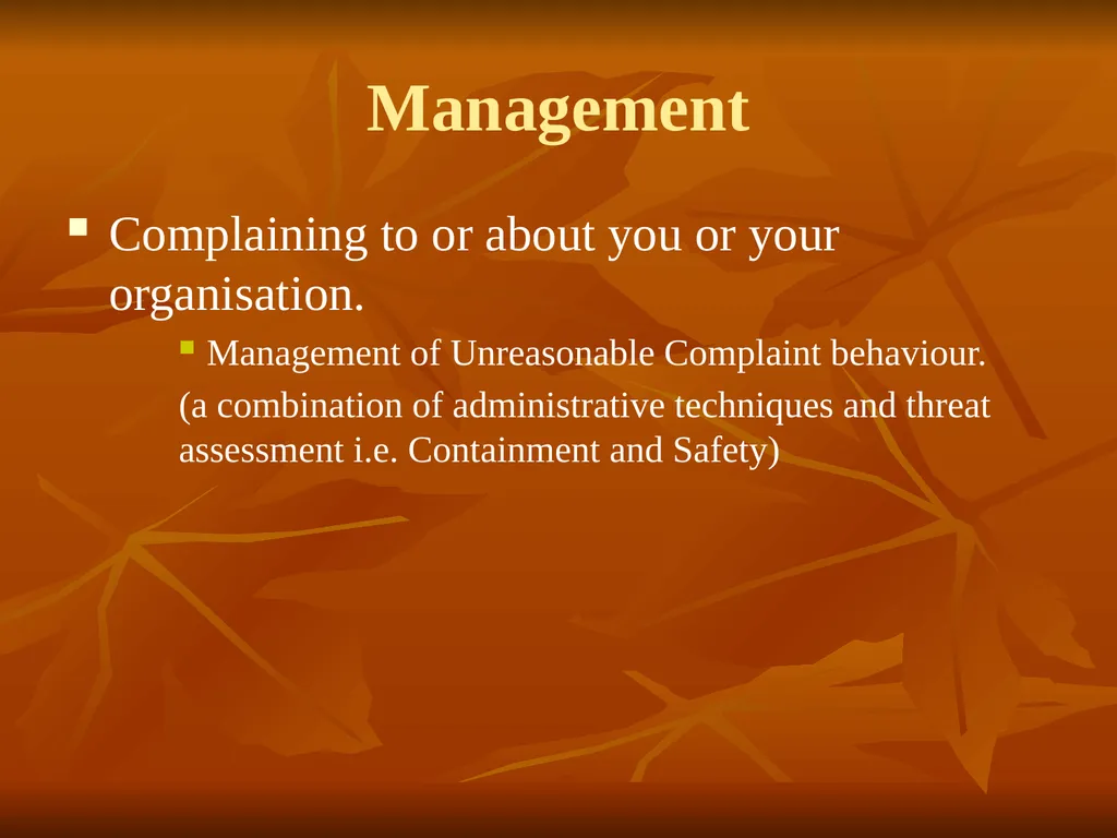The Unreasonable, Vexatious and Querulant as - slide 12 of 14