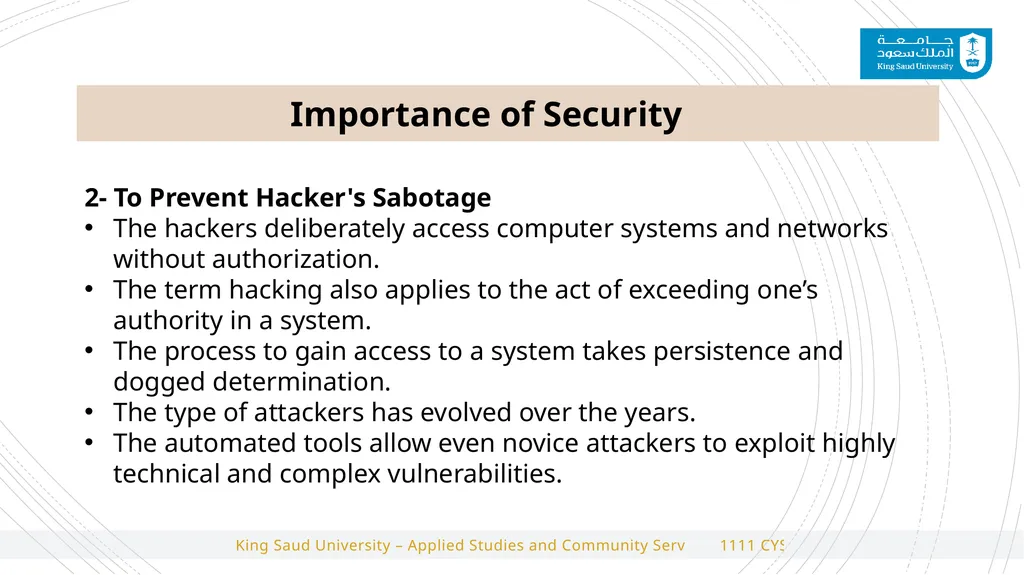 1111 CYS Cyber Security Foundations 2#Lecture - slide 5 of 10