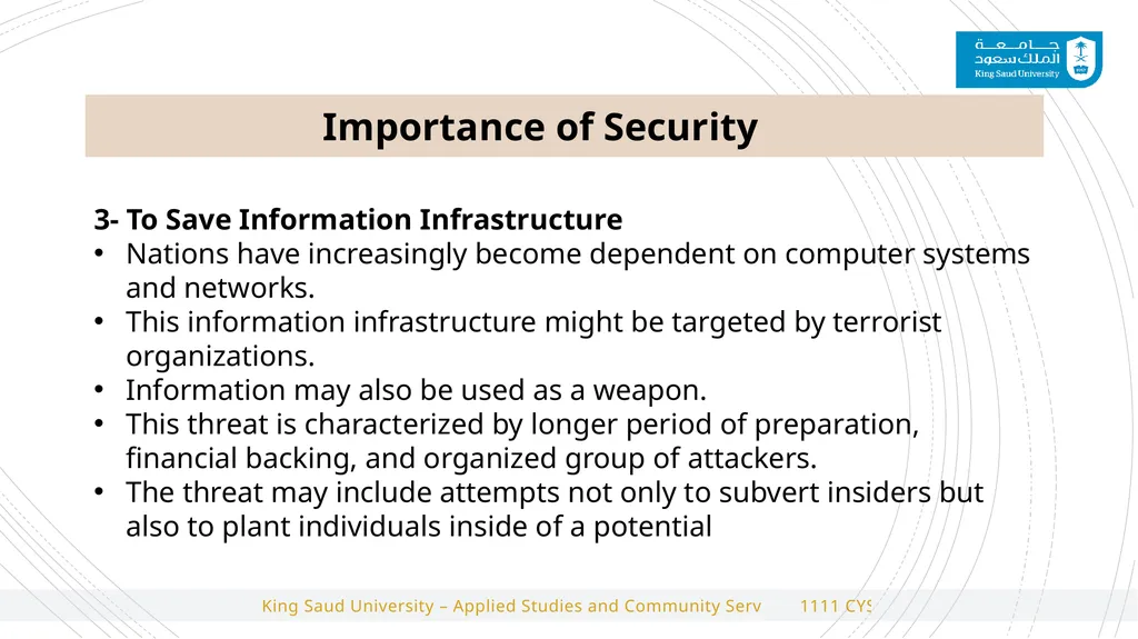 1111 CYS Cyber Security Foundations 2#Lecture - slide 6 of 10