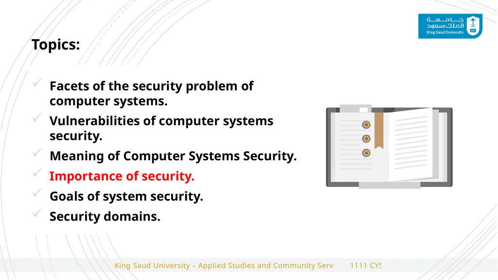 1111 CYS Cyber Security Foundations 2#Lecture - slide 2 of 10