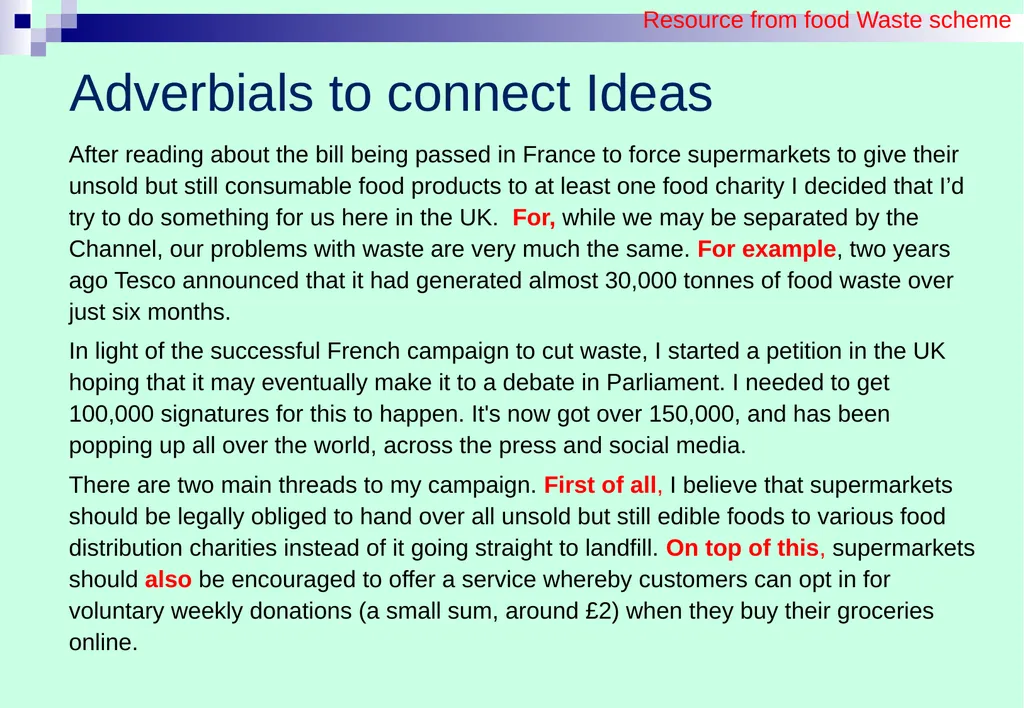 BUILDINg UNDERSTANDING OF Sentences: adverbials - slide 11 of 16