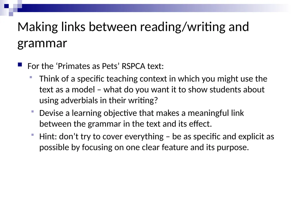 BUILDINg UNDERSTANDING OF Sentences: adverbials - slide 9 of 16