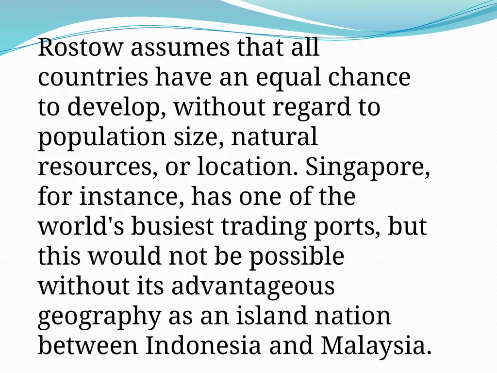 SEM 4: GEOA (2020) Rostow Model of economic growth - slide 17 of 19