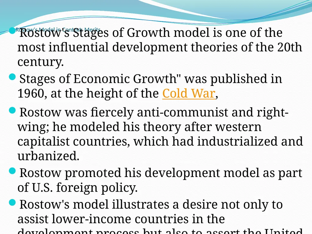 SEM 4: GEOA (2020) Rostow Model of economic growth - slide 16 of 19