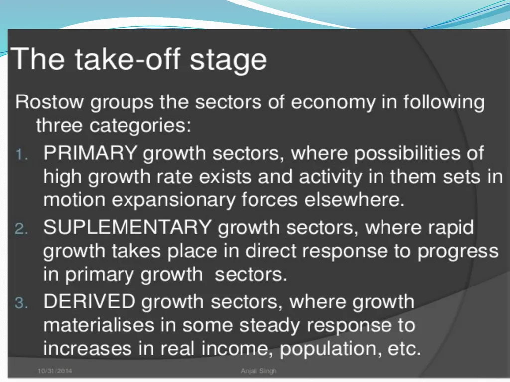 SEM 4: GEOA (2020) Rostow Model of economic growth - slide 11 of 19