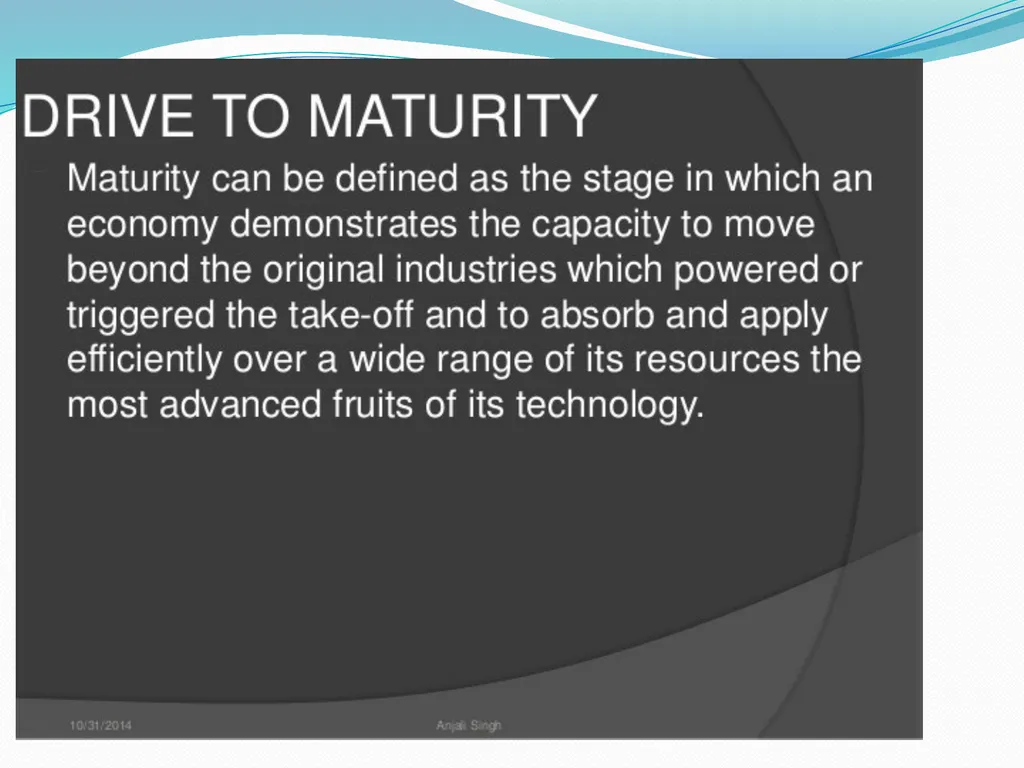 SEM 4: GEOA (2020) Rostow Model of economic growth - slide 12 of 19