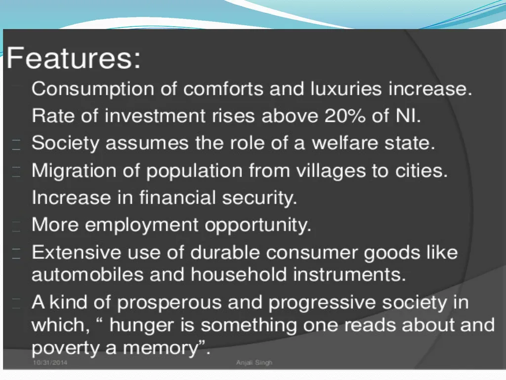 SEM 4: GEOA (2020) Rostow Model of economic growth - slide 15 of 19