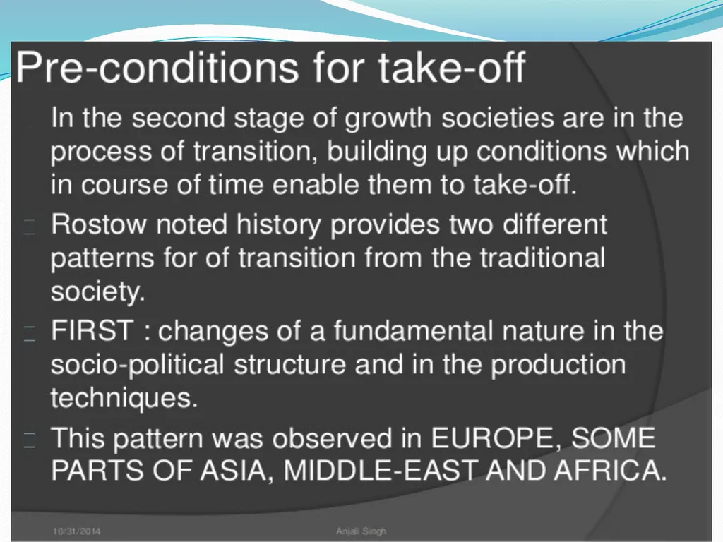 SEM 4: GEOA (2020) Rostow Model of economic growth - slide 7 of 19