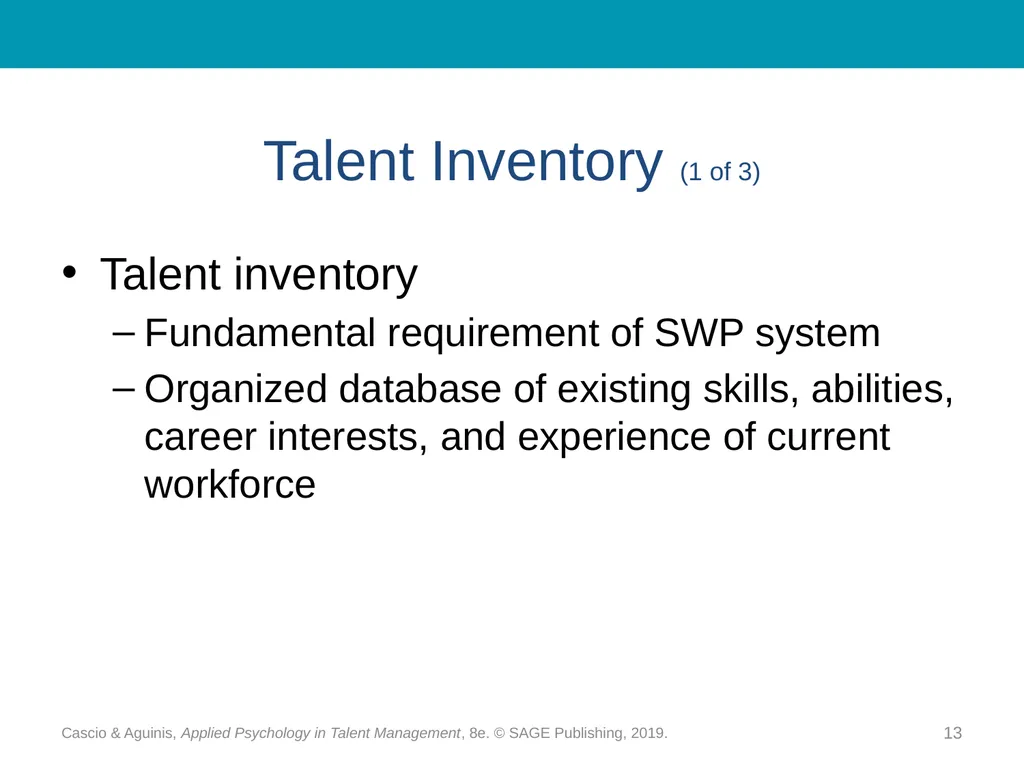 Chapter 10 Strategic Workforce Planning Cascio & - slide 13 of 31
