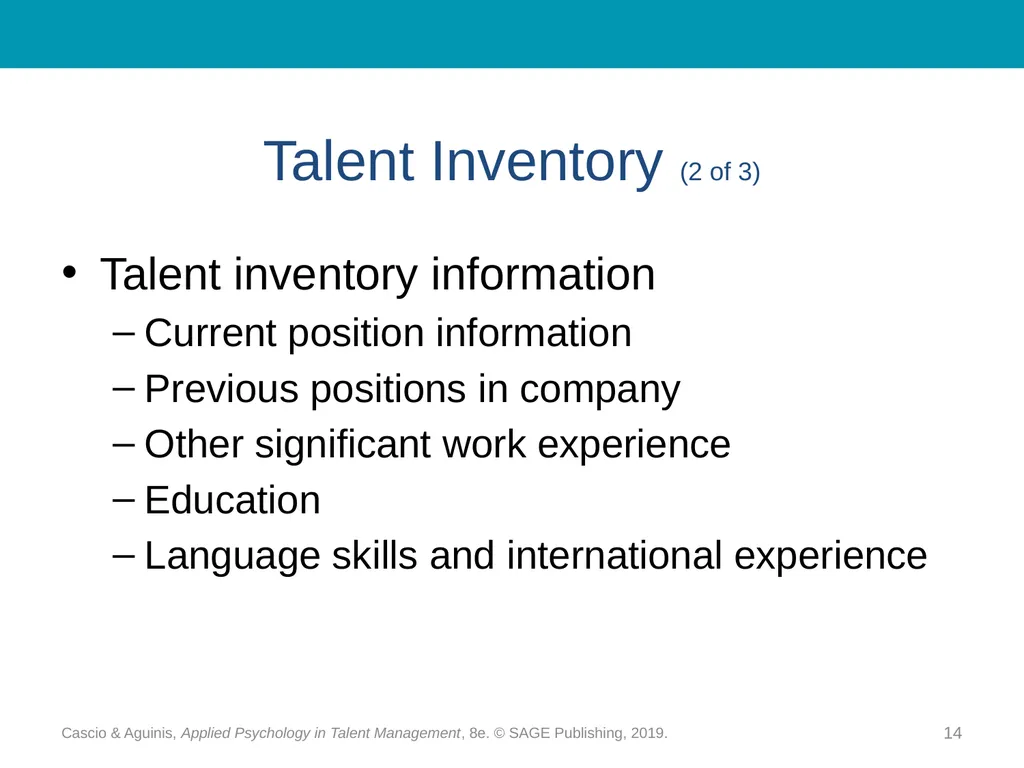 Chapter 10 Strategic Workforce Planning Cascio & - slide 14 of 31