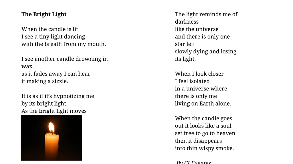 Letting in the Light Upper Key Stage 2 Poetry - slide 3 of 7