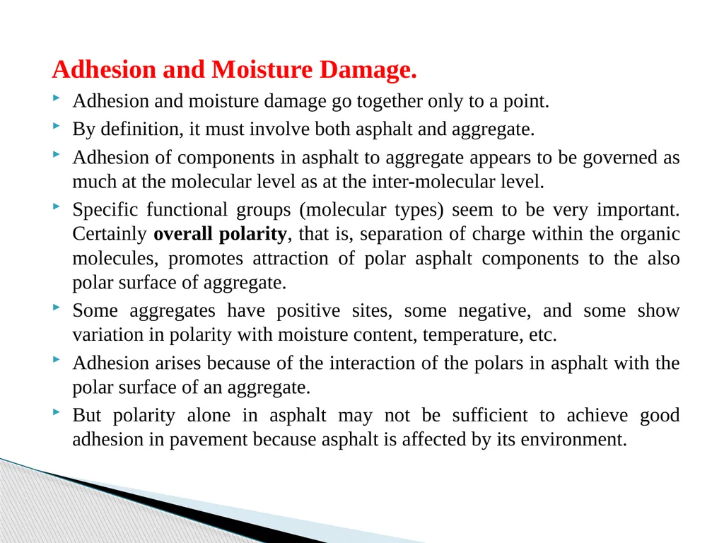 Asphalt Chemistry First Stage Lecture 11 Lecture. - slide 10 of 14