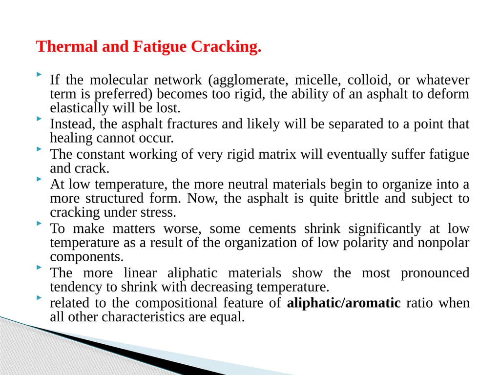 Asphalt Chemistry First Stage Lecture 11 Lecture. - slide 8 of 14