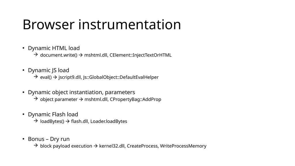 Browser Instrumentation for Exploit Analysis Mihai - slide 12 of 19