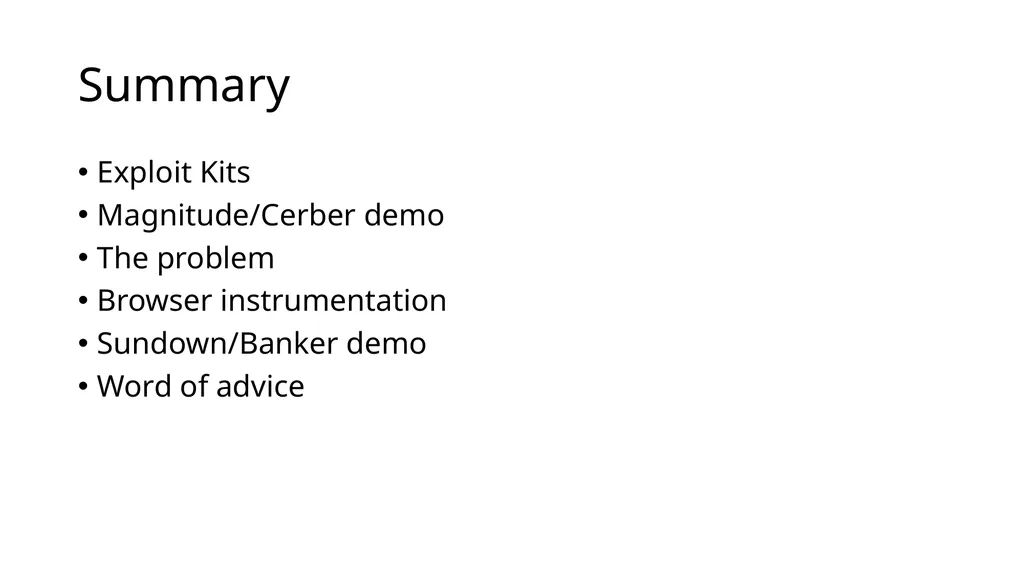 Browser Instrumentation for Exploit Analysis Mihai - slide 3 of 19