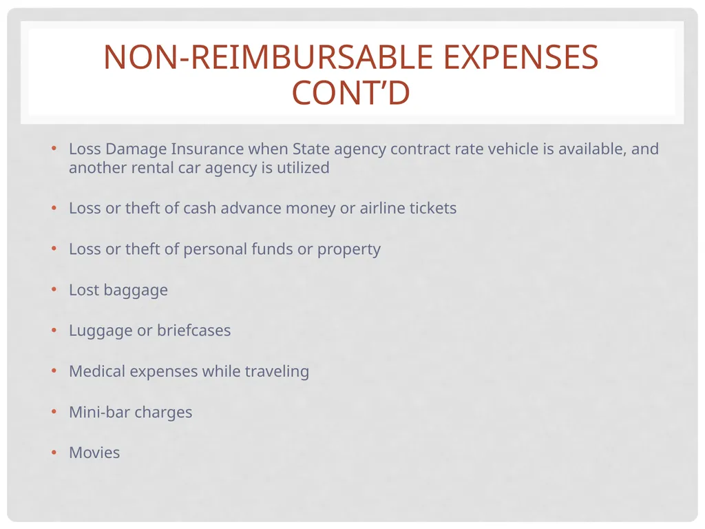Travel and expense Reimbursement Presented by: - slide 26 of 39