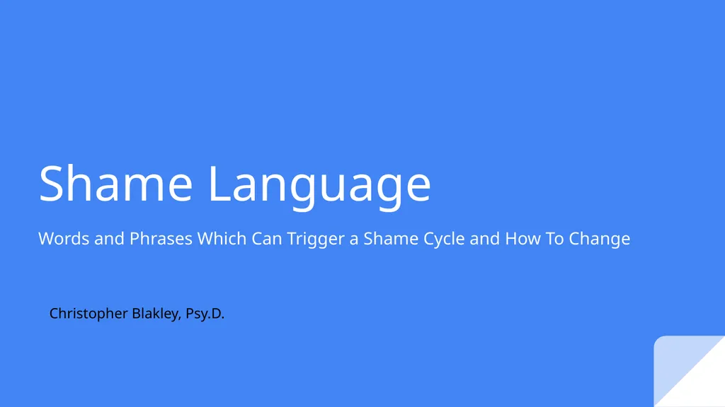 Shame Language Words and Phrases Which Can Trigger - slide 1 of 23