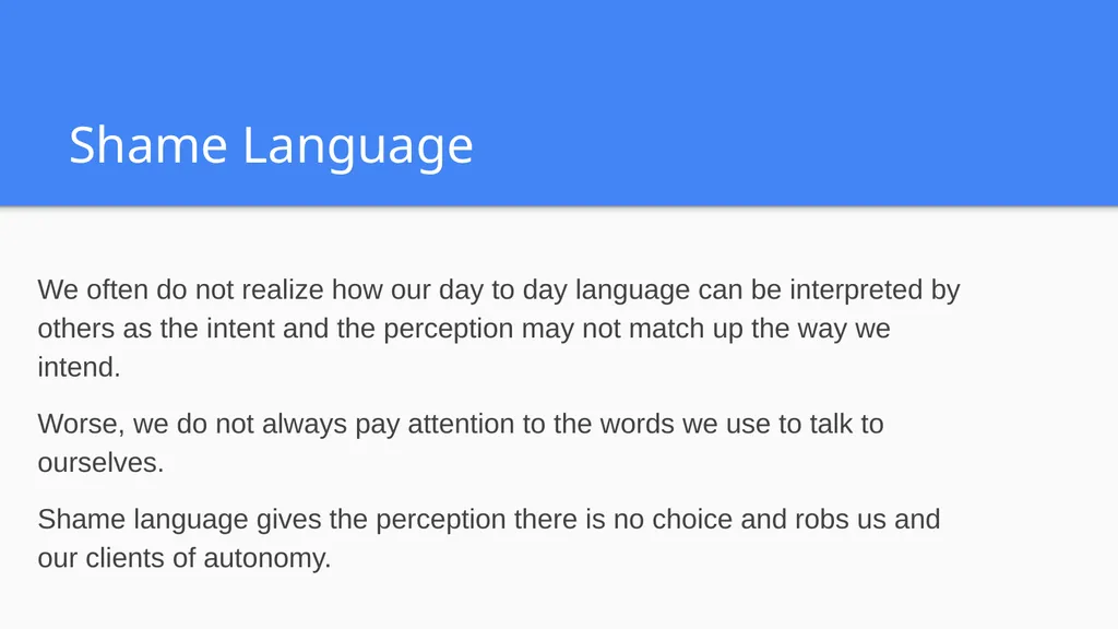 Shame Language Words and Phrases Which Can Trigger - slide 4 of 23