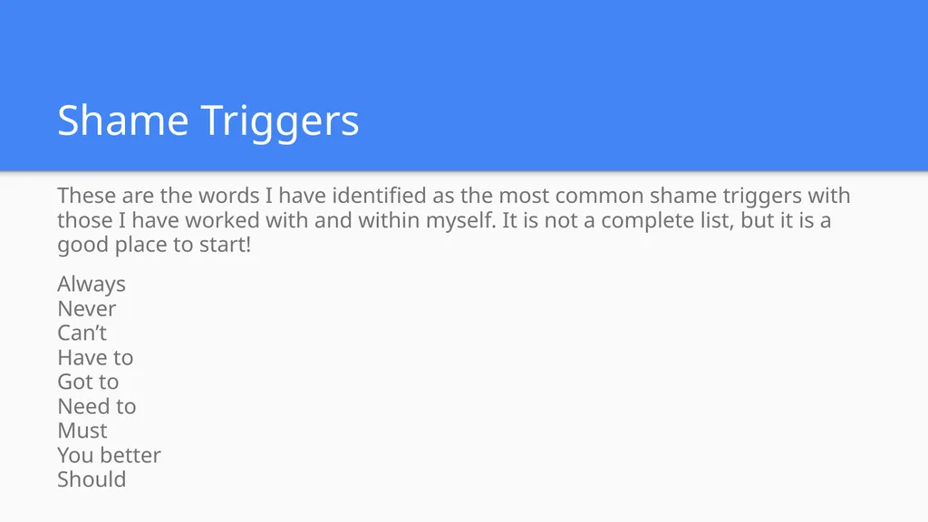 Shame Language Words and Phrases Which Can Trigger - slide 7 of 23