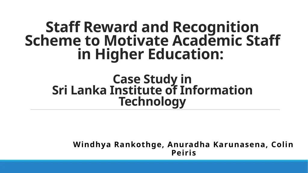 Staff Reward and Recognition Scheme to Motivate - slide 1 of 21