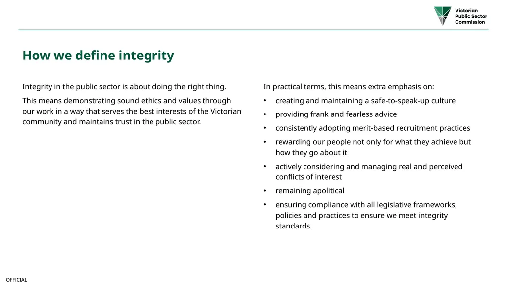 Public sector integrity framework A framework to - slide 2 of 20