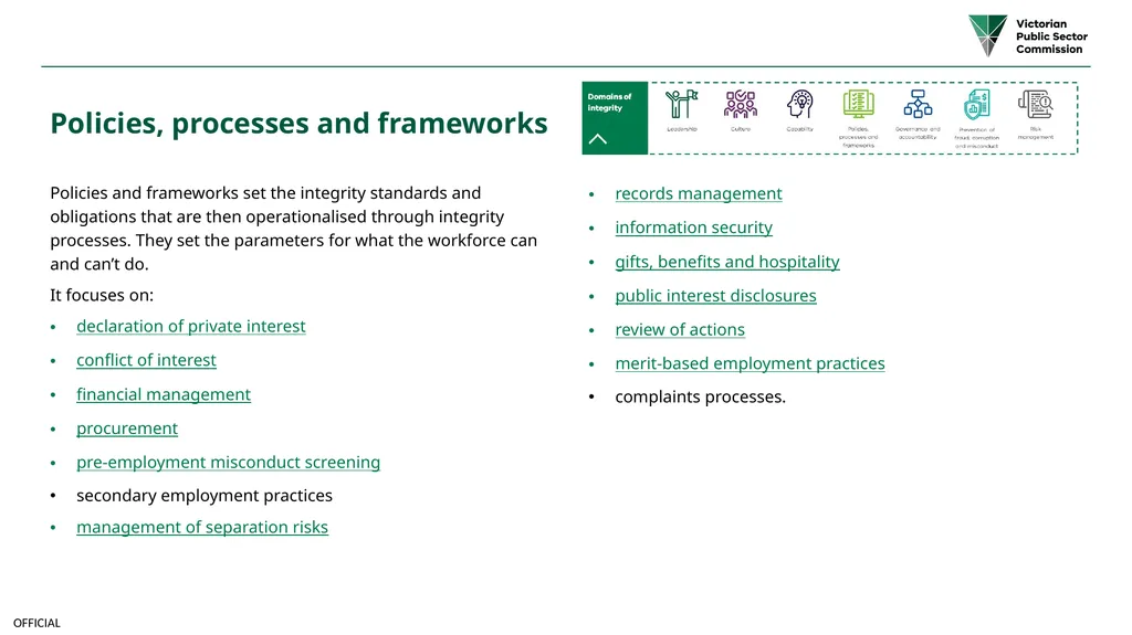 Public sector integrity framework A framework to - slide 13 of 20