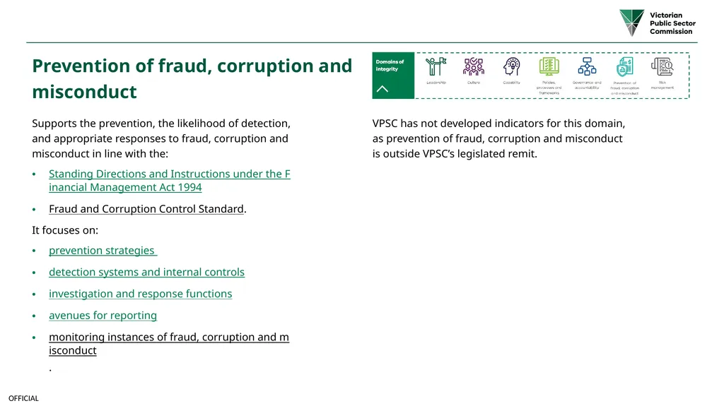 Public sector integrity framework A framework to - slide 18 of 20