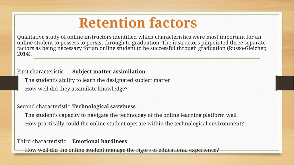 Teaching Grit Retention and Persistence in Online - slide 8 of 23