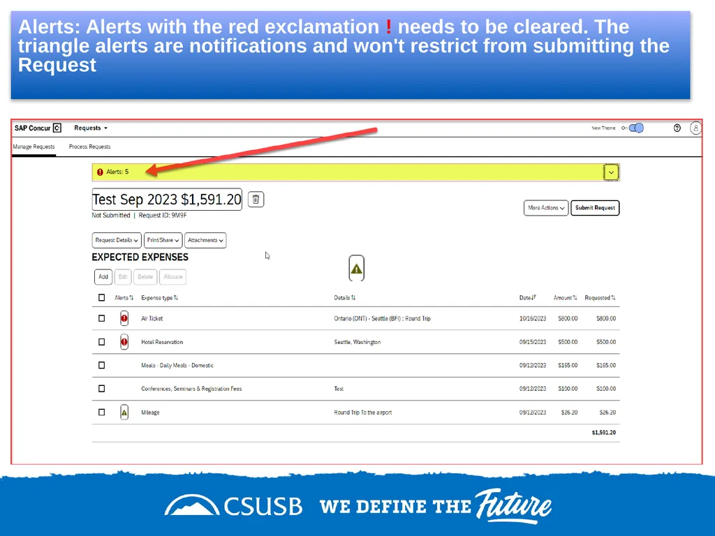Create a domestic travel request On the single - slide 8 of 11