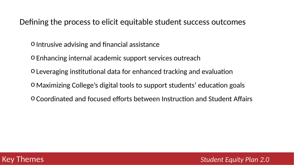 2022-25 Student Equity Plan 2.0 Activities - slide 11 of 12