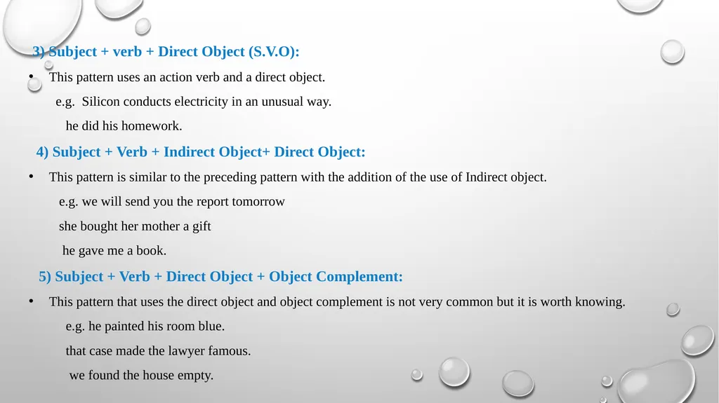Sentence patterns in English I). Sentence pattern: - slide 3 of 8