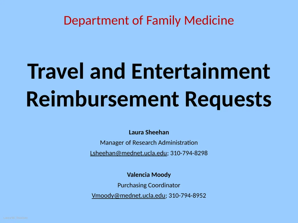 Travel and Entertainment Reimbursement Requests