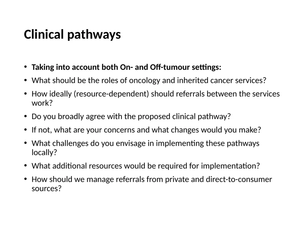 Breakout session 1 Somatic-to-germline testing - slide 15 of 16