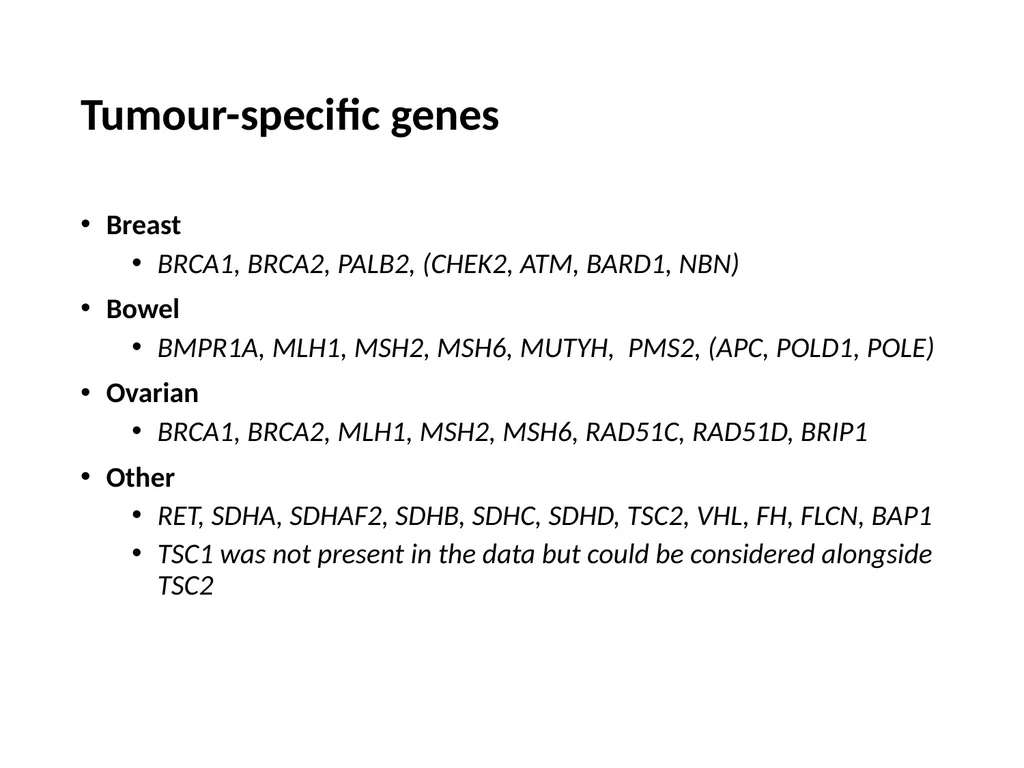 Breakout session 1 Somatic-to-germline testing - slide 4 of 16