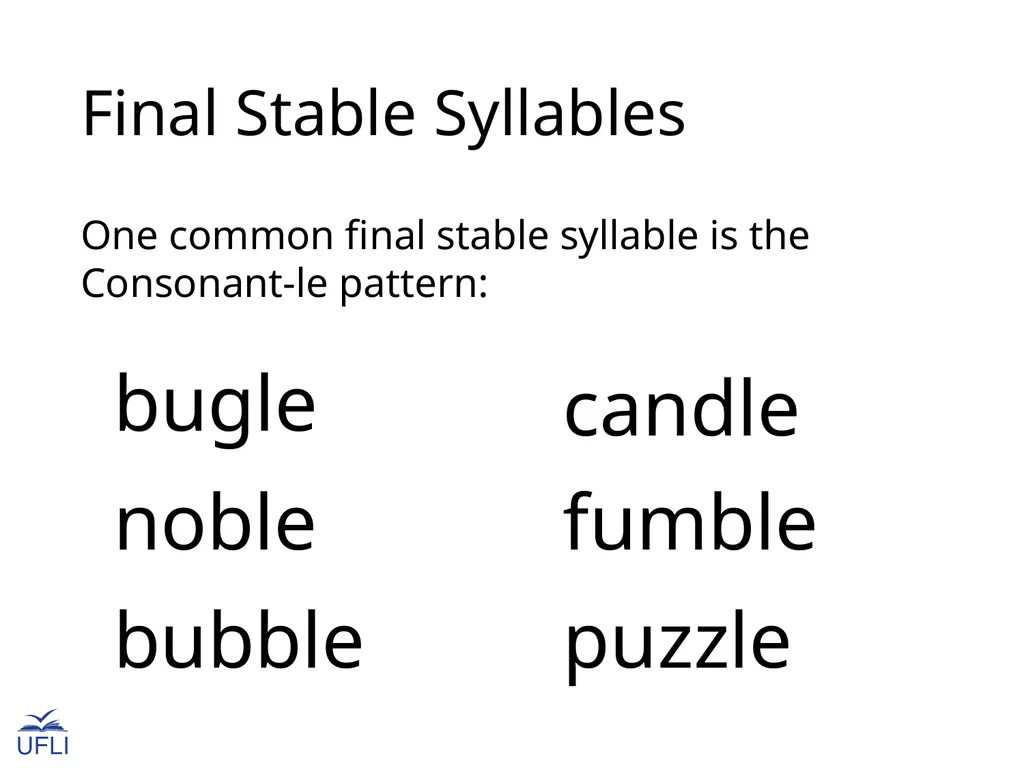 Introduction to Syllable Types fumble nation - slide 19 of 31