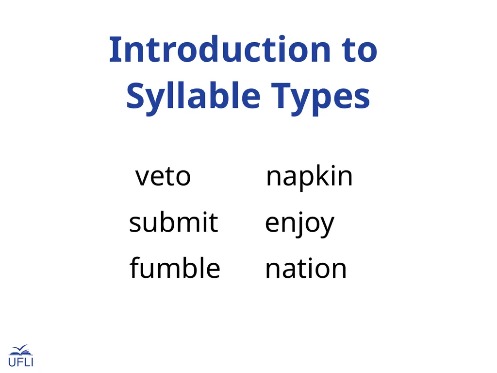 Introduction to Syllable Types fumble nation - slide 1 of 31