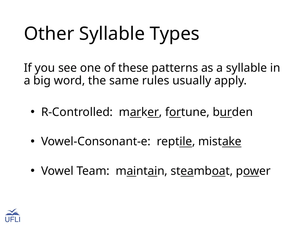Introduction to Syllable Types fumble nation - slide 23 of 31