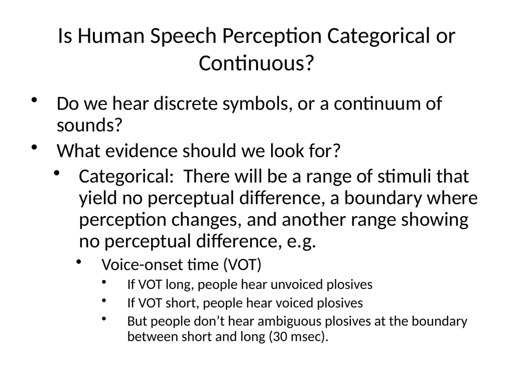 Human Speech Recognition Julia Hirschberg CS4706 - slide 18 of 21