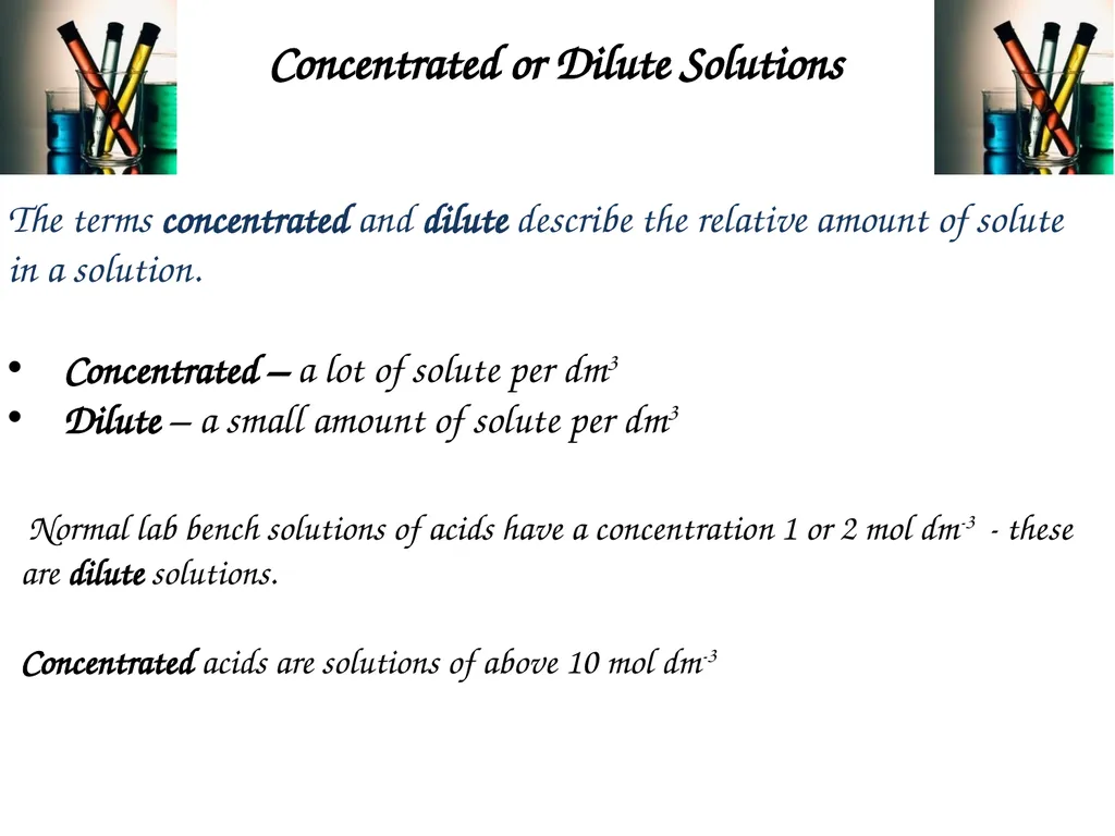 Moles and Solutions - Concentrations Learning - slide 7 of 8