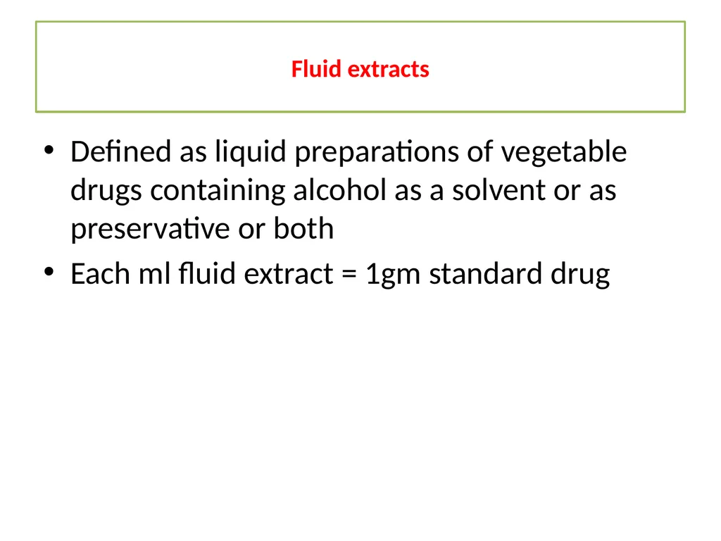 GALENICALS DEPARTMENT OF PHARMACEUTICS EXTRACTION - slide 20 of 23