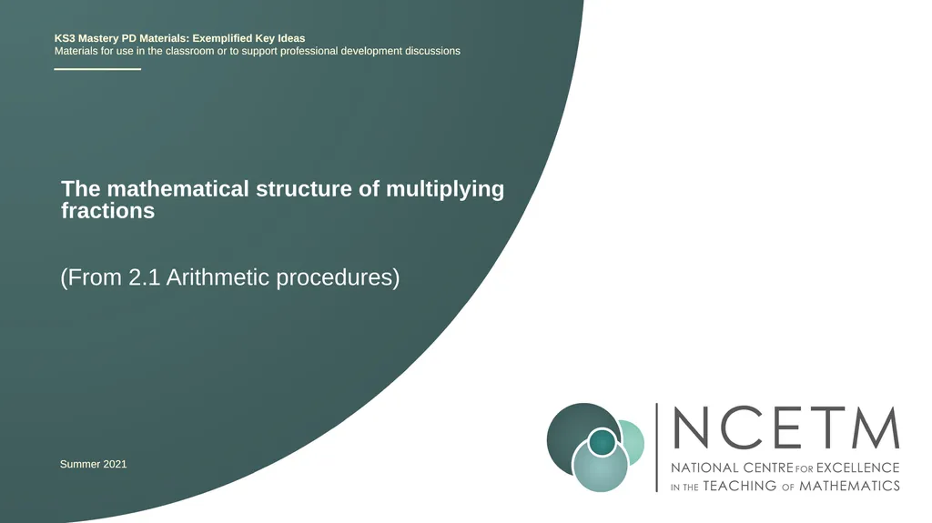 The mathematical structure of multiplying - slide 1 of 46