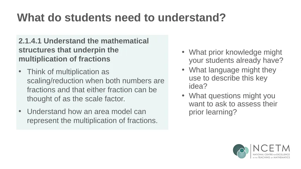 The mathematical structure of multiplying - slide 6 of 46