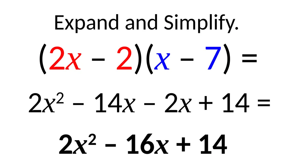 LO: Surds (Surds and Brackets) (x – 2)(x – 7) - slide 3 of 14