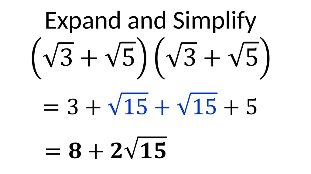 LO: Surds (Surds and Brackets) (x – 2)(x – 7) - slide 11 of 14
