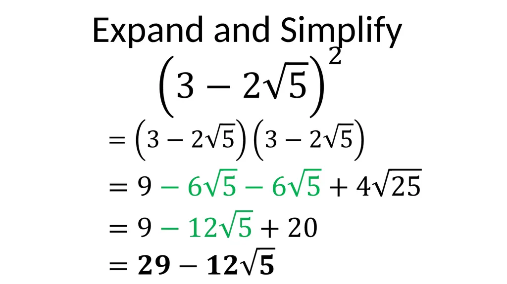 LO: Surds (Surds and Brackets) (x – 2)(x – 7) - slide 13 of 14