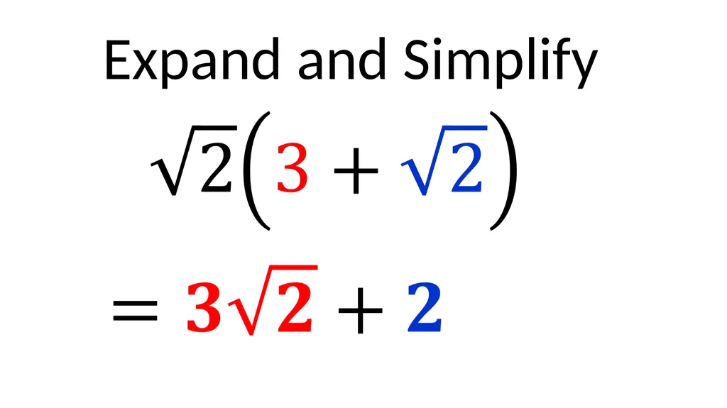 LO: Surds (Surds and Brackets) (x – 2)(x – 7) - slide 8 of 14