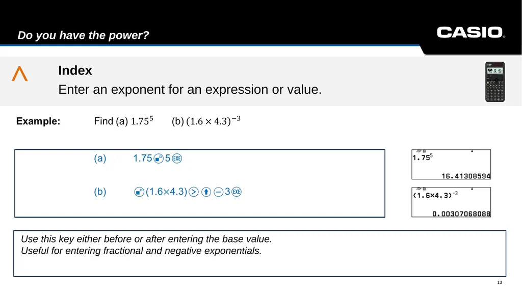 fx-991CW Interactive Manual Scientific ClassWiz - slide 13 of 49