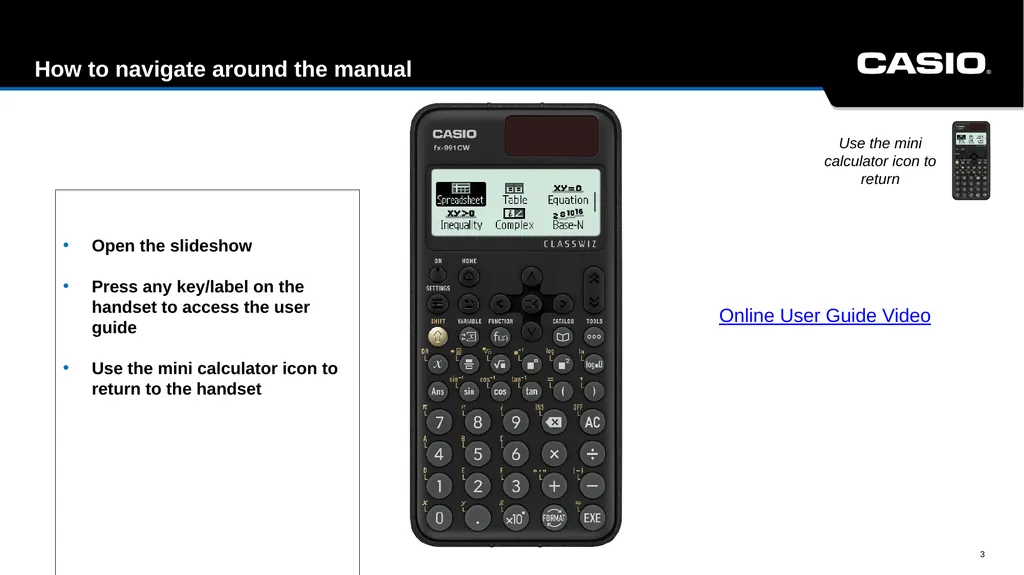 fx-991CW Interactive Manual Scientific ClassWiz - slide 3 of 49